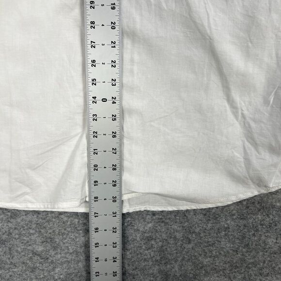 Old Navy Men's Button Up Shirt Size Large White Long Sleeves Collared - Picture 5 of 7